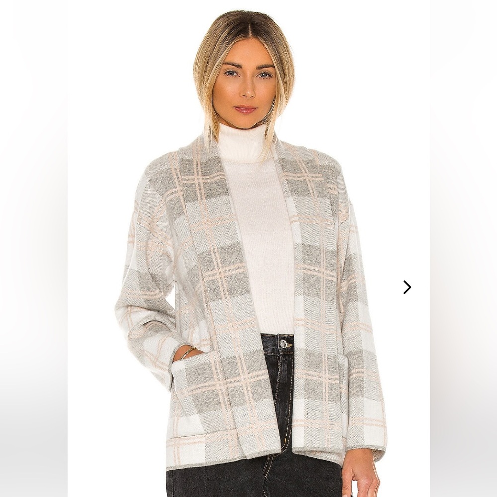 Lovers & Friends Ali Cardigan in Grey Plaid